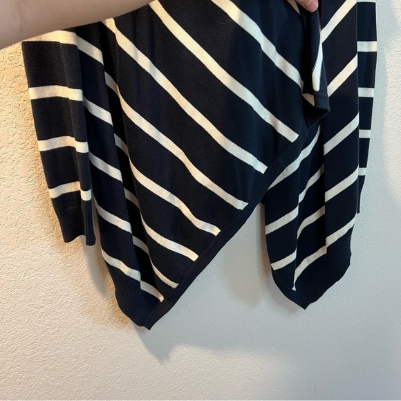 Women’s Nautica navy blue striped drape open front cardigan sweater size M - Picture 5 of 5
